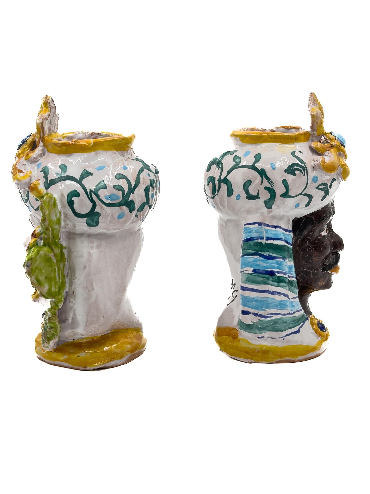 Testine di Moro Pale di Fico Verde Azzurro 15 cm