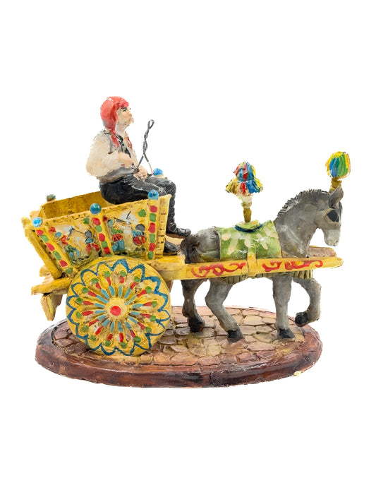 Carretto Siciliano in Terracotta decorato a Mano