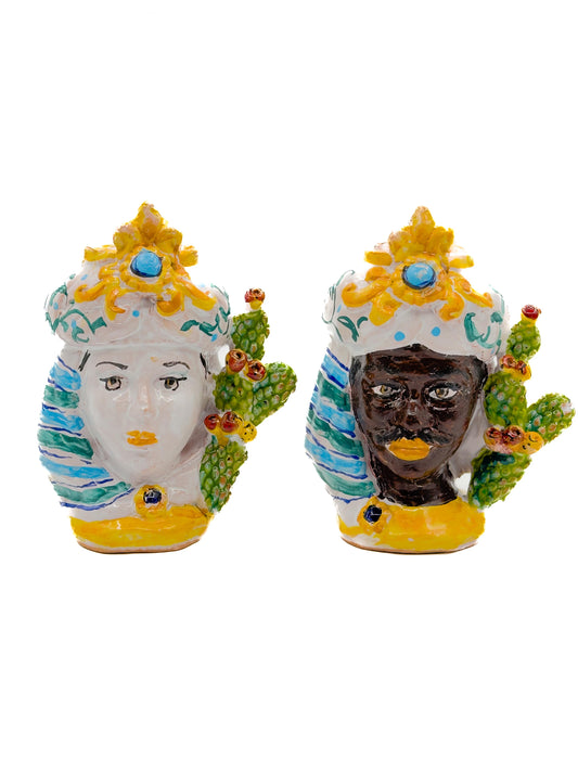 Testine di Moro Pale di Fico Verde Azzurro 15 cm