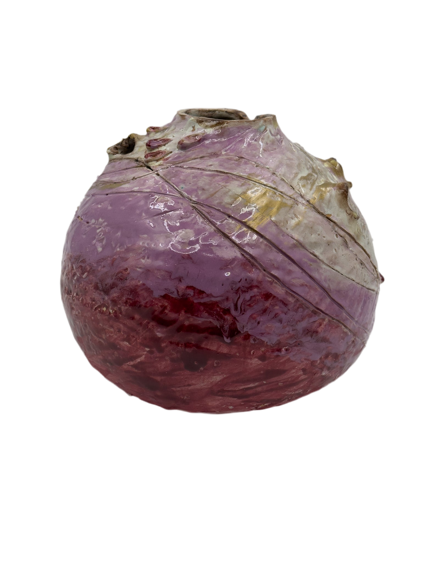 Vaso in ceramica Rosa e Avorio 15 cm h