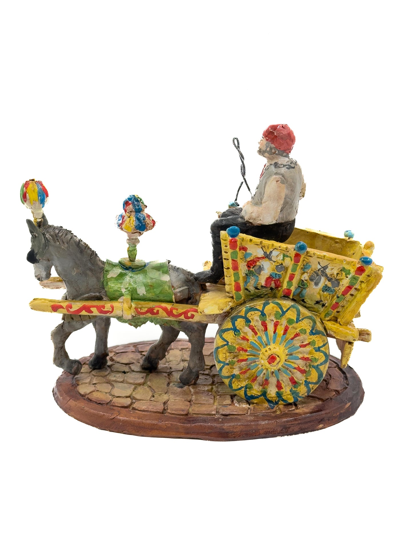Carretto Siciliano in Terracotta decorato a Mano