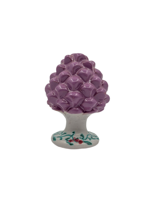 Pigna in Ceramica Glicine con Base Decorata – Altezza 10 cm