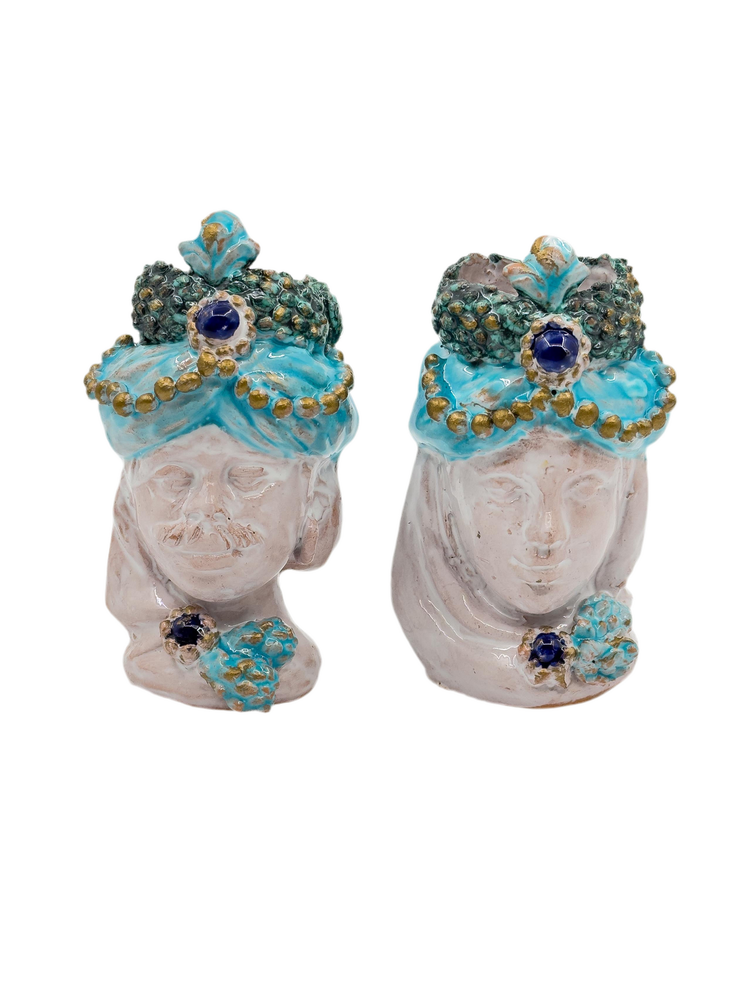 Testine di Moro Siciliane fatte a mano Azul 10 cm