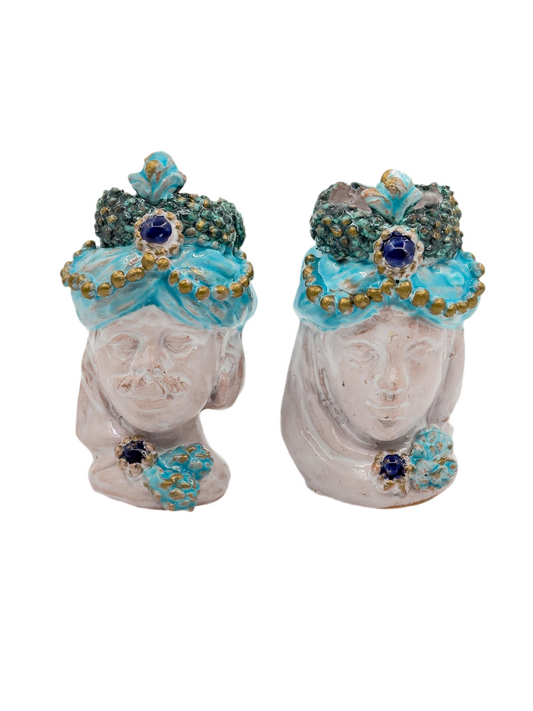 Testine di Moro Siciliane fatte a mano Azul 10 cm