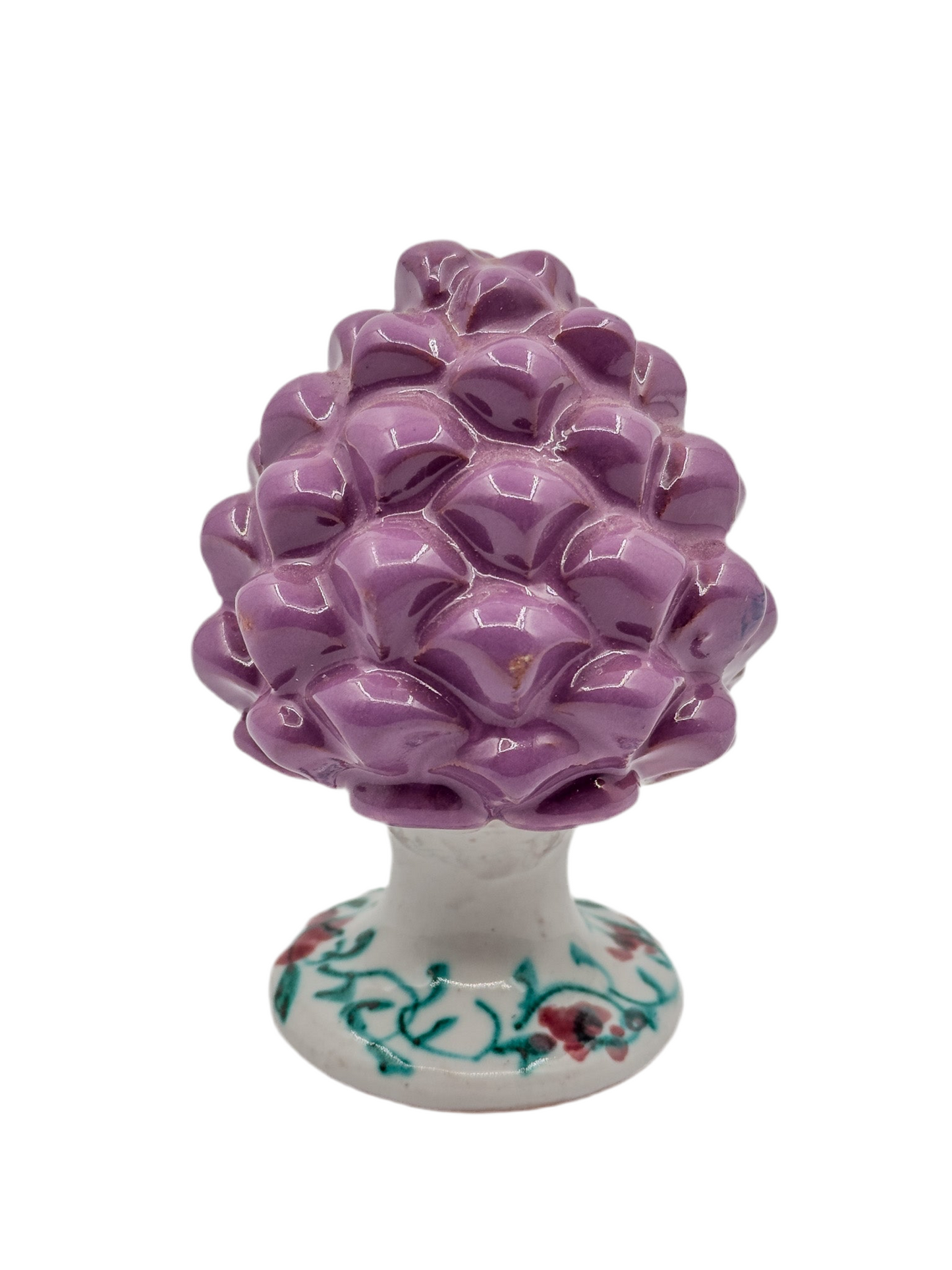 Pigna in Ceramica Glicine con Base Decorata – Altezza 10 cm
