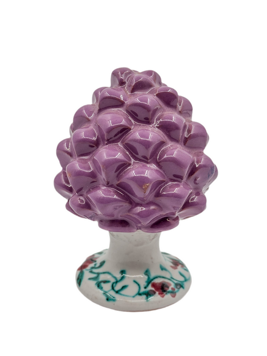 Pigna in Ceramica Glicine con Base Decorata – Altezza 10 cm